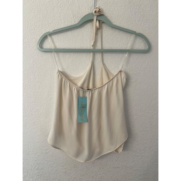 Veronica M buff H.D crepe spaghetti strap blouse women size small - Picture 2 of 9